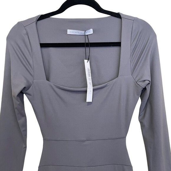 Susana Monaco Jumpsuit Gray Jersey Long Sleeve Cutout Size Small NWT - Picture 3 of 8